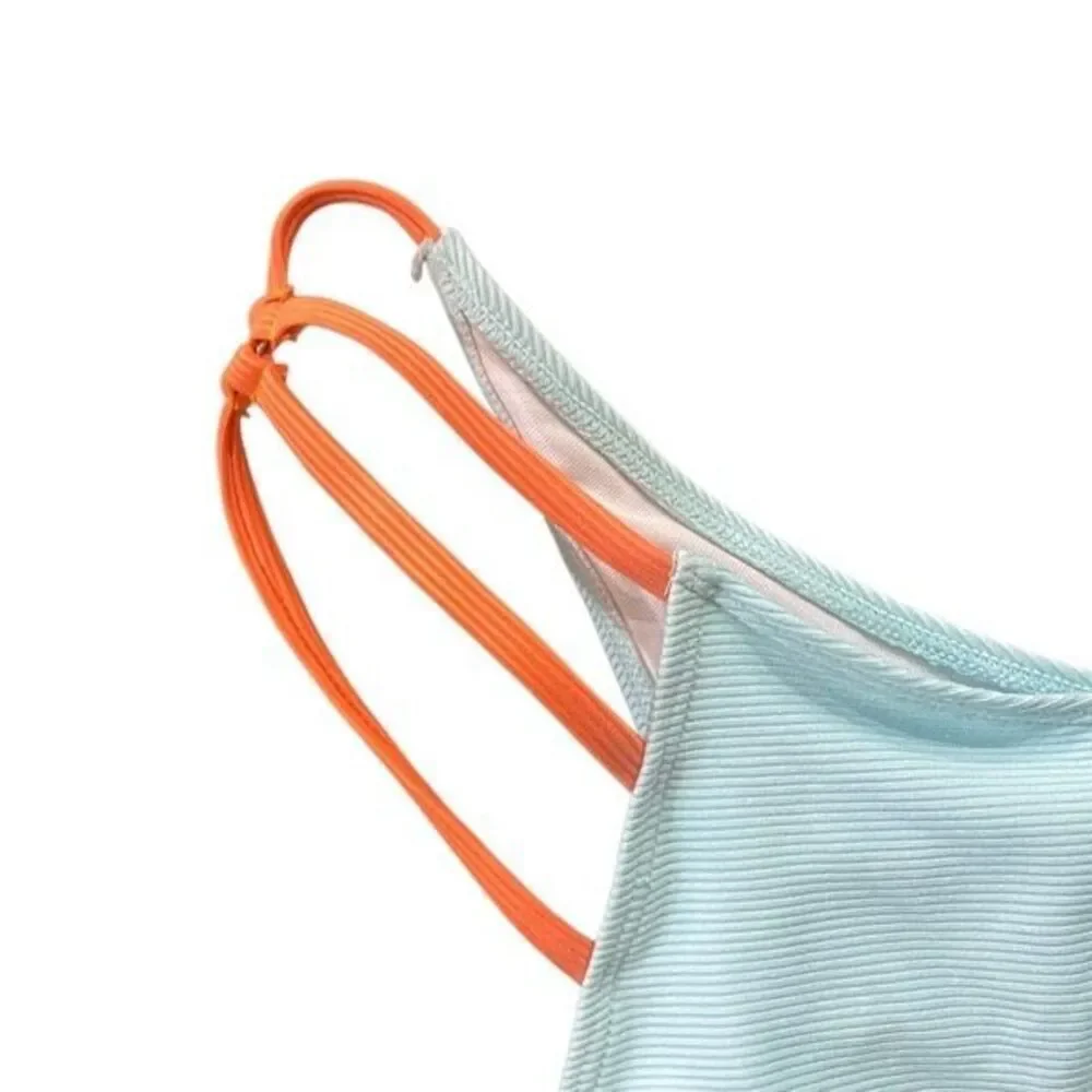 NWT zaful bathing suit bottoms size 6 blue orange